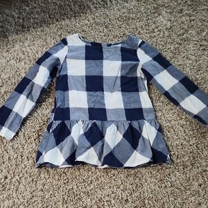 Sonoma Blue and White Checkered Kids Blouse